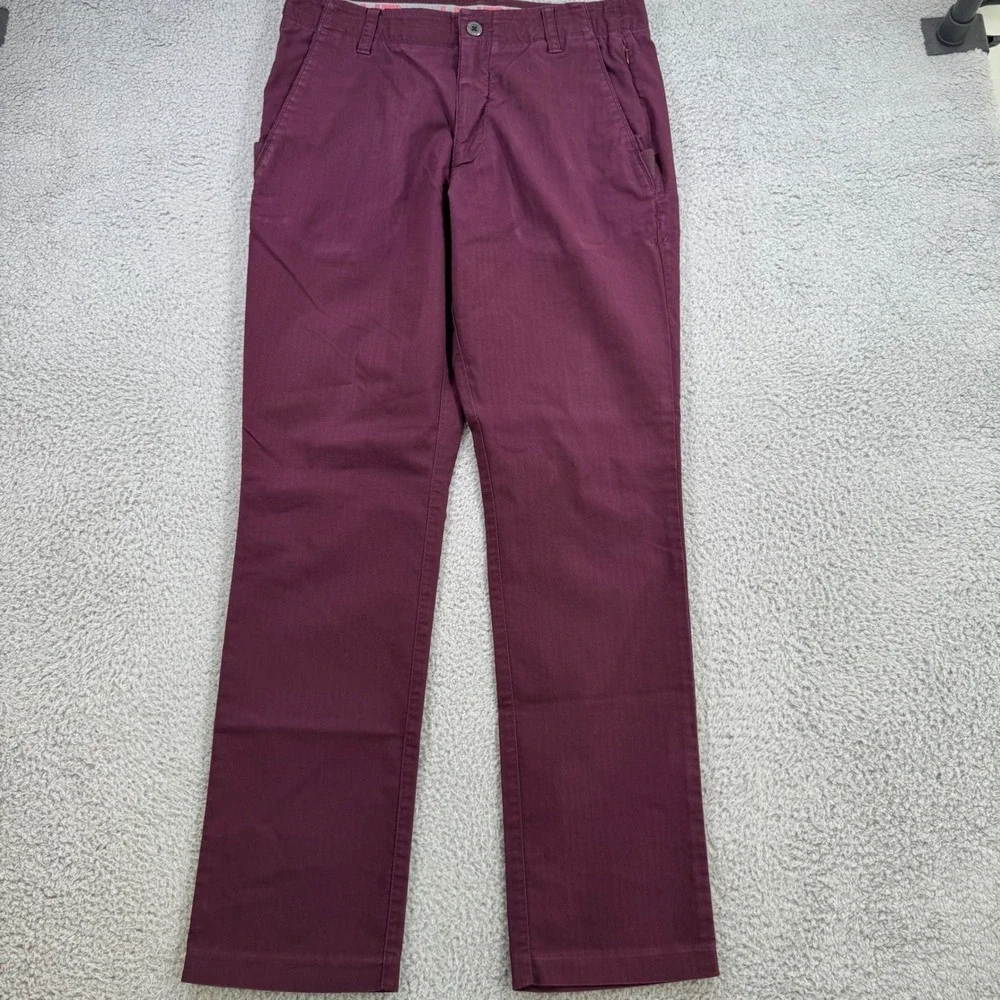 Under Armour Mens 34x31 Maroon Herringbone Chino Pants Straight Leg Stretch Golf